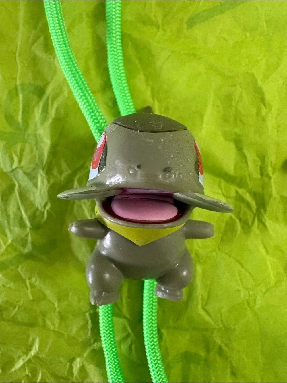Cute Gray Rabbit Pendant Necklace with Green Cord